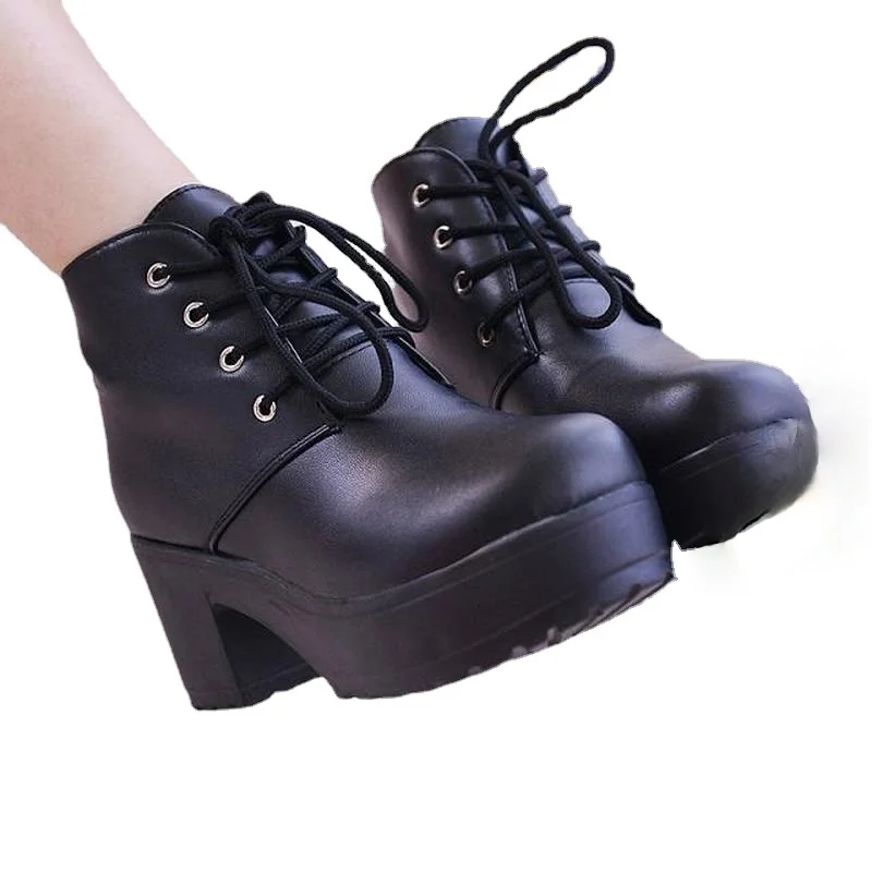 New Spring and Autumn Shoes Boots Short Boots with Martin Platform Lace-up Platform Women's Boots High-heeled Single Boots Mujer
New Spring and Autumn Shoes Boots Short Boots with Martin Platform Lace-up Platform Women's Boots High-heeled Single Boots Mujer