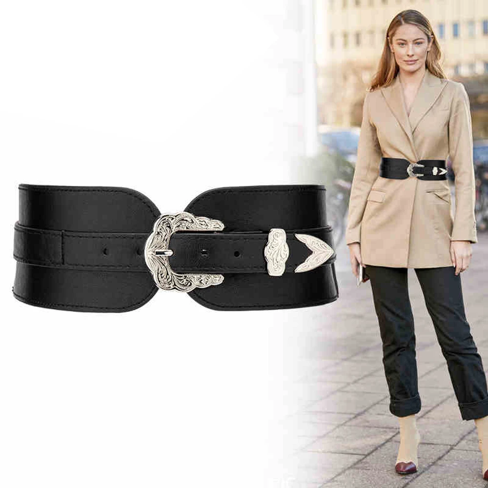 2020 New Fashion Leather Belt Wide Elastic Waist Belts with Buckle Stretch Corset Waistband for Women Cinturon Mujer Cummerbund
2020 New Fashion Leather Belt Wide Elastic Waist Belts with Buckle Stretch Corset Waistband for Women Cinturon Mujer Cummerbund