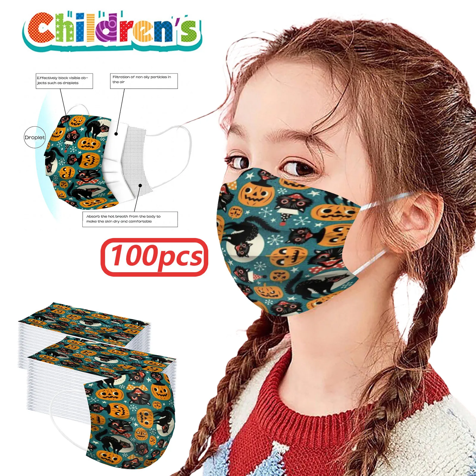 10/20/50/100pcs Halloween Disposable Kids Face Mask For Party Decorations,Breathable Protection,High Filtration And Ventilation
10/20/50/100pcs Halloween Disposable Kids Face Mask For Party Decorations,Breathable Protection,High Filtration And Ventilation