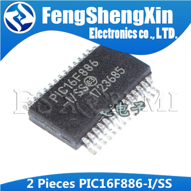 

2PCS PIC16F886-I/SS SSOP28 PIC16F886 SSOP 16F886 SSOP-28 SMD 8-Bit CMOS Microcontrollers
