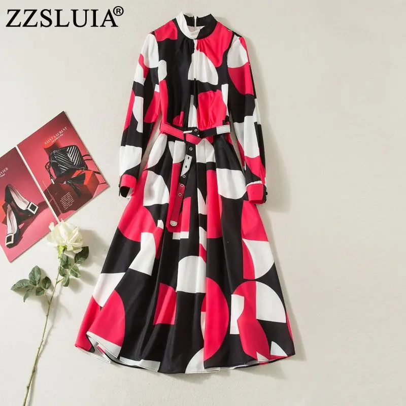 Color Blocking Patchwork Dresses For Women Half High Collar Long Sleeve Printed Design Slim Elegant Dress Fashion One Piece
Color Blocking Patchwork Dresses For Women Half High Collar Long Sleeve Printed Design Slim Elegant Dress Fashion One Piece