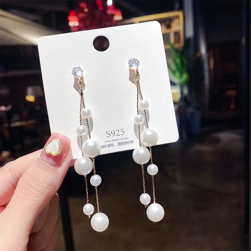 Silver Plated Dangle Hanging pearl Rhinestone Long Drop Earrings For Women Baroque Pearl Charm Snake Chain Tassel Earring
Silver Plated Dangle Hanging pearl Rhinestone Long Drop Earrings For Women Baroque Pearl Charm Snake Chain Tassel Earring
