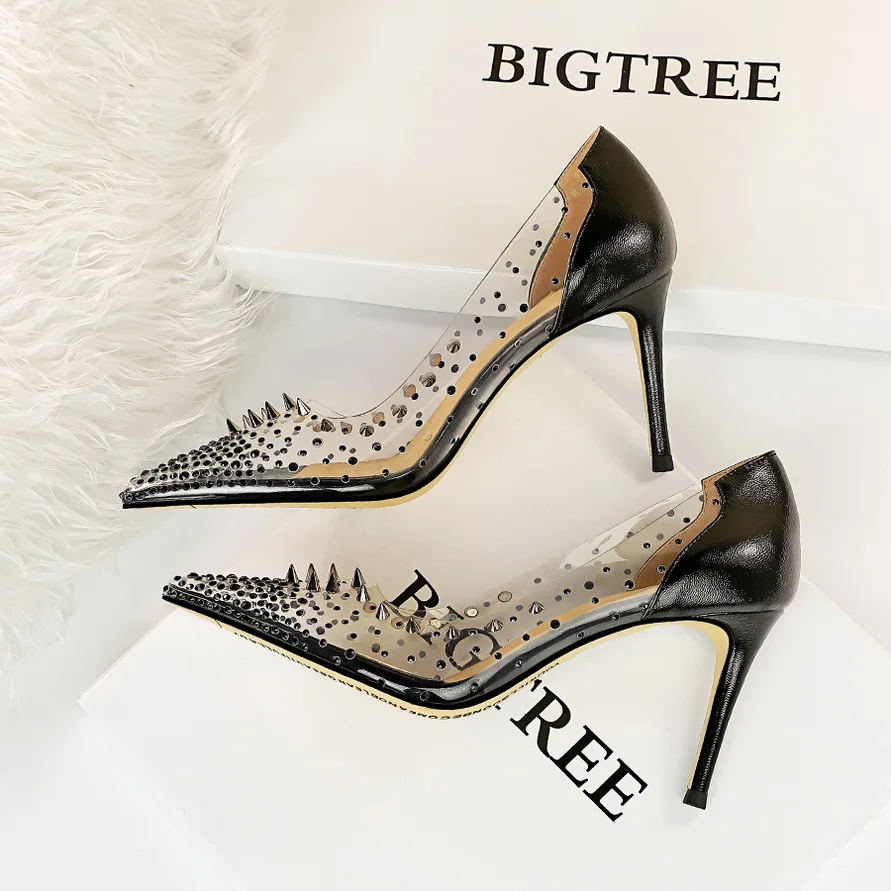clear pumps Women fashion High Heels shoes sexy slip on slides transparent Pointed toe heel shoes shallow zapatos de mujer 
clear pumps Women fashion High Heels shoes sexy slip on slides transparent Pointed toe heel shoes shallow zapatos de mujer