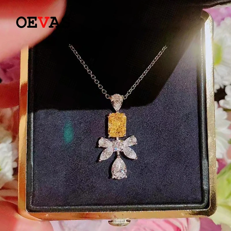 OEVAS 100% 925 Sterling Silver Yellow Pink High Carbon Diamond Butterfly Pendant Necklace For Women Sparkling Party Fine Jewelry
OEVAS 100% 925 Sterling Silver Yellow Pink High Carbon Diamond Butterfly Pendant Necklace For Women Sparkling Party Fine Jewelry