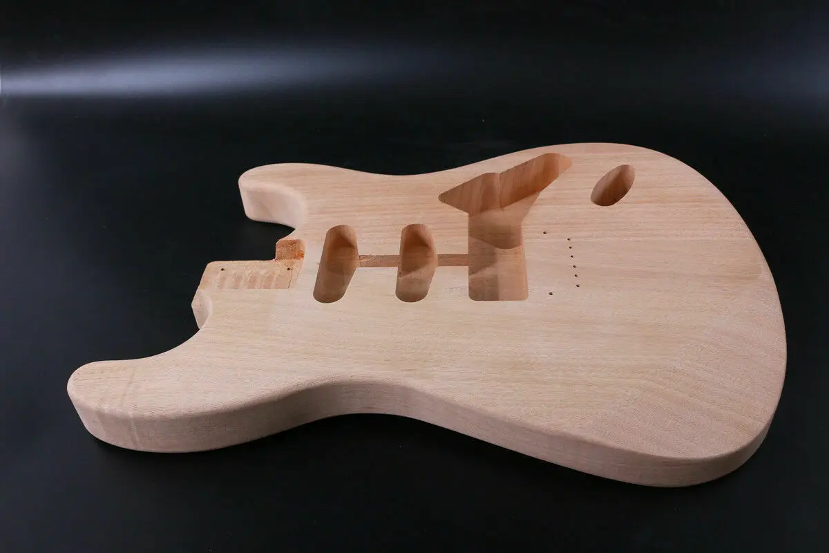 Замена корпуса необработанной гитары из красного дерева для самостоятельной
