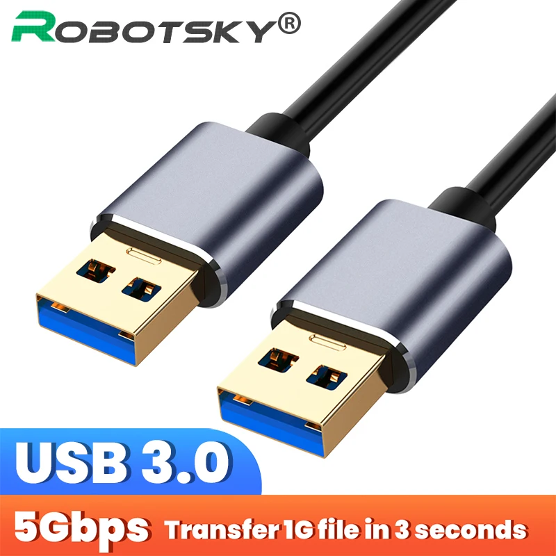

Super Speed USB 3.0 Type A Male to Type A Male Extension Data Sync Cord Cable Blue For Radiator Hard Disk USB3.0 Data Cable
