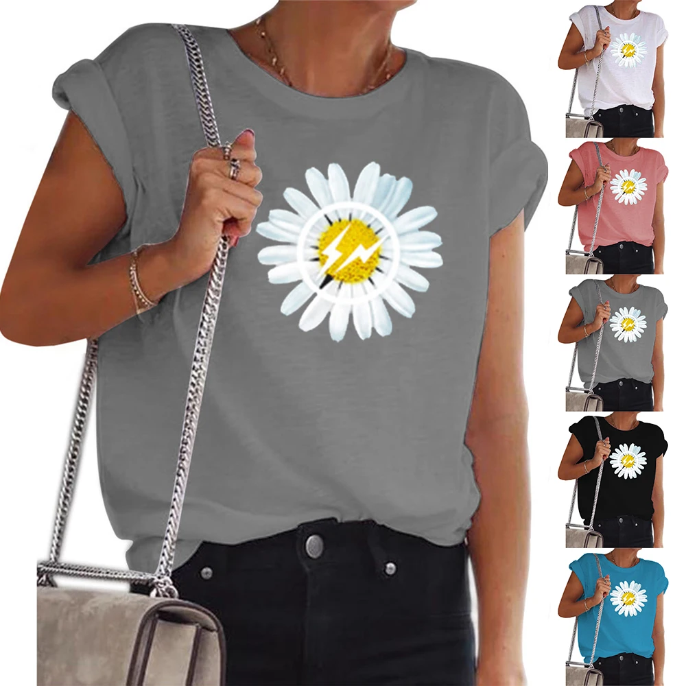 Women T-Shirts Summer Fashion Woman Daisy Print Tops Harajuku Tees Casual Short Sleeve O-Neck Tshirt T Shirts 2021
Women T-Shirts Summer Fashion Woman Daisy Print Tops Harajuku Tees Casual Short Sleeve O-Neck Tshirt T Shirts 2021