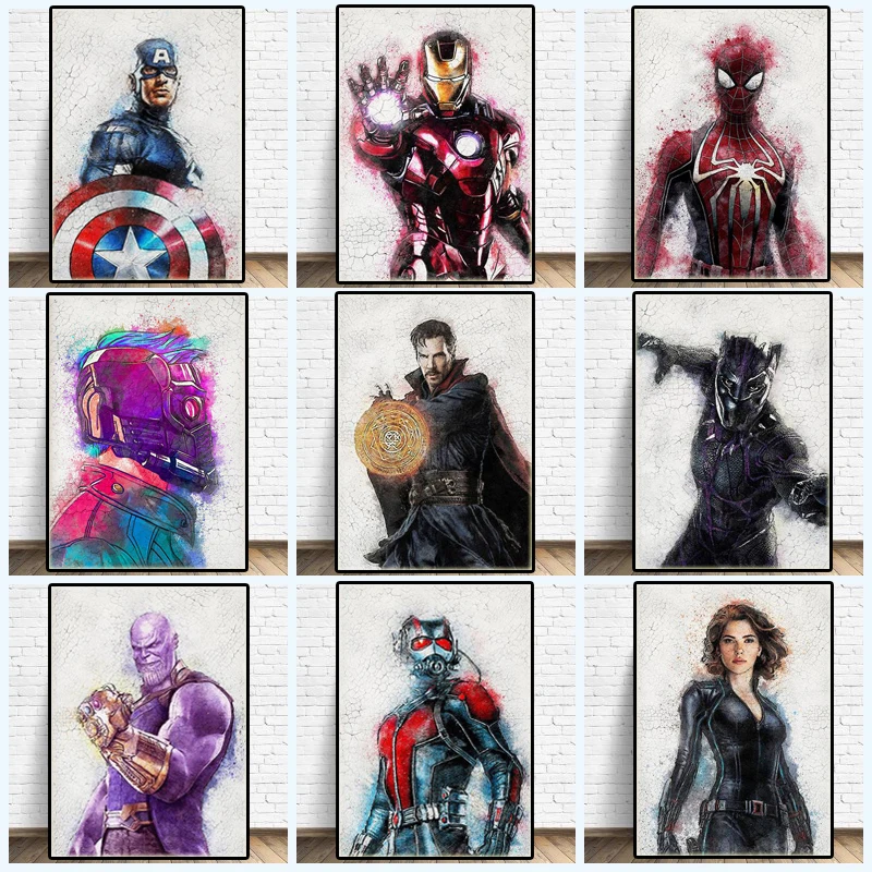 Marvel Poster Superhero Avengers Iron Man Watercolor Canvas Painting Cracked Background Wall Art Decor Pictures for Home Cuadros
Marvel Poster Superhero Avengers Iron Man Watercolor Canvas Painting Cracked Background Wall Art Decor Pictures for Home Cuadros