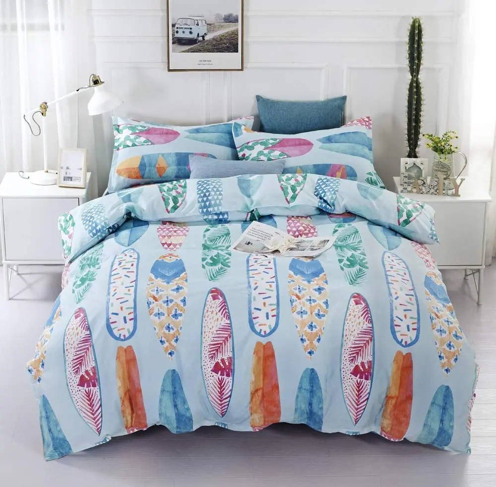 Surfboard Duvet Cover Set 3pcs Watercolor Surfboard Painting Bedding Set with 2 Pillowcases Comforter Cover for Teens Kids
Surfboard Duvet Cover Set 3pcs Watercolor Surfboard Painting Bedding Set with 2 Pillowcases Comforter Cover for Teens Kids
