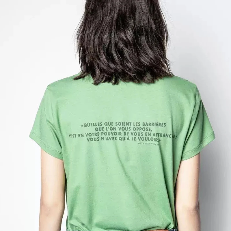 2021 Summer New Style Women's Green Letter Printing O Neck Cotton Short-sleeved Ladies T-shirt
2021 Summer New Style Women's Green Letter Printing O Neck Cotton Short-sleeved Ladies T-shirt