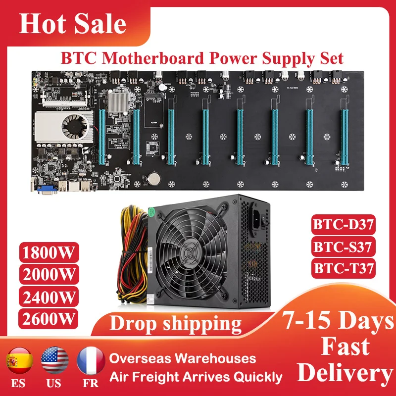 Материнская плата для майнинга D37 T37 BTC-S37, комплект ЦПУ 8, видеокарта PCIE 16X, SODIMM DDR3, SATA3.0, VGA, 1850 Вт, блок питания для майнинга
Материнская плата для майнинга D37 T37 BTC-S37, комплект ЦПУ 8, видеокарта PCIE 16X, SODIMM DDR3, SATA3.0, VGA, 1850 Вт, блок питания для майнинга