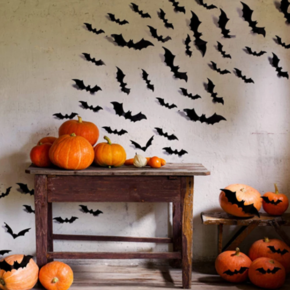 12Pcs/set Halloween Decoration 3D Black PVC Bat DIY Decor Wall Sticker Halloween Party Decals Scary Halloween Party Sticker Toys
12Pcs/set Halloween Decoration 3D Black PVC Bat DIY Decor Wall Sticker Halloween Party Decals Scary Halloween Party Sticker Toys
