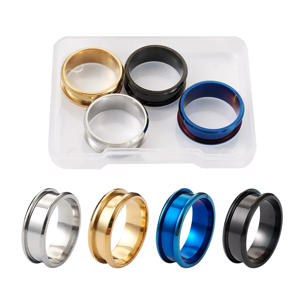 4Pcs/Box Stainless Steel Grooved Finger Ring Settings Ring Core Blank For DIY Jewelry Inlay Ring Making Accessories
4Pcs/Box Stainless Steel Grooved Finger Ring Settings Ring Core Blank For DIY Jewelry Inlay Ring Making Accessories