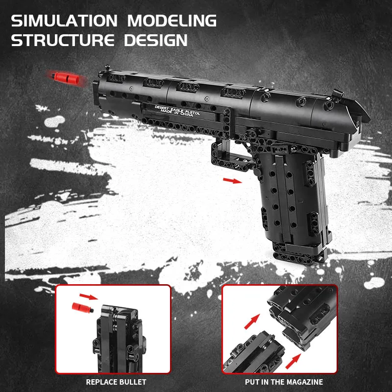 MOULD KING 14004 MOC The Desert Eagle Pistol Weapon SWAT Gun Model Building Blocks Bricks Kids DIY Toys Christmas Gifts
MOULD KING 14004 MOC The Desert Eagle Pistol Weapon SWAT Gun Model Building Blocks Bricks Kids DIY Toys Christmas Gifts