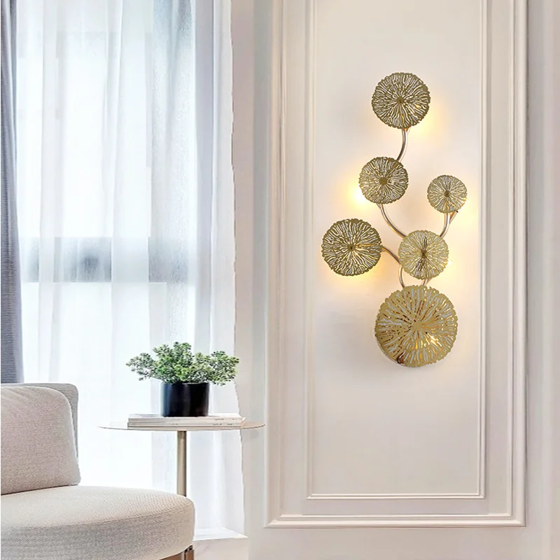 Новый настенный светильник в китайском стиле для гостиной роскошный дзэн Лотос