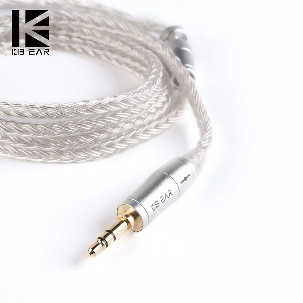 KBEAR 16 серебряных сердечника кабеля с 2 5/3 5/4 4 кабель для наушников C10 ZS10 Blon bl 03 zsx