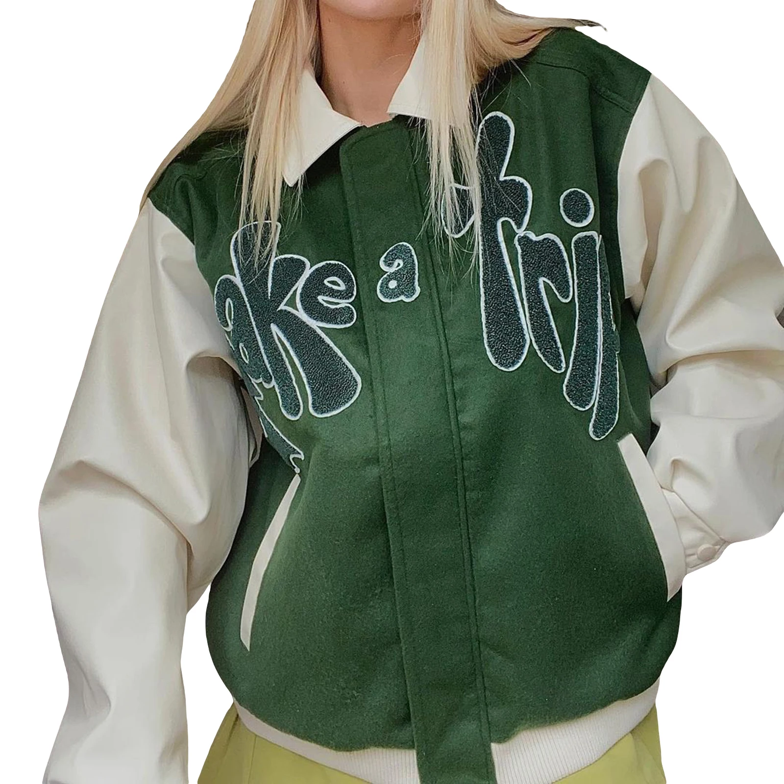 Women Fashion Street Style Army Green Loose Zipper Jacket Pocket Casual Long-Sleeved Letter Embroidery Baseball Uniform Jacket
Women Fashion Street Style Army Green Loose Zipper Jacket Pocket Casual Long-Sleeved Letter Embroidery Baseball Uniform Jacket