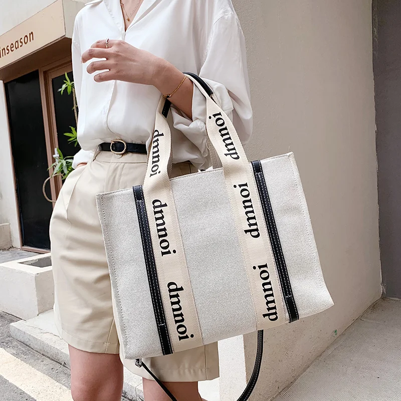 Linen Woven Tote Bag Large Capacity Shoulder Bag For Women 2021 Fashion Travel Shopping Canvas Handbag High Quality Sac A Main
Linen Woven Tote Bag Large Capacity Shoulder Bag For Women 2021 Fashion Travel Shopping Canvas Handbag High Quality Sac A Main