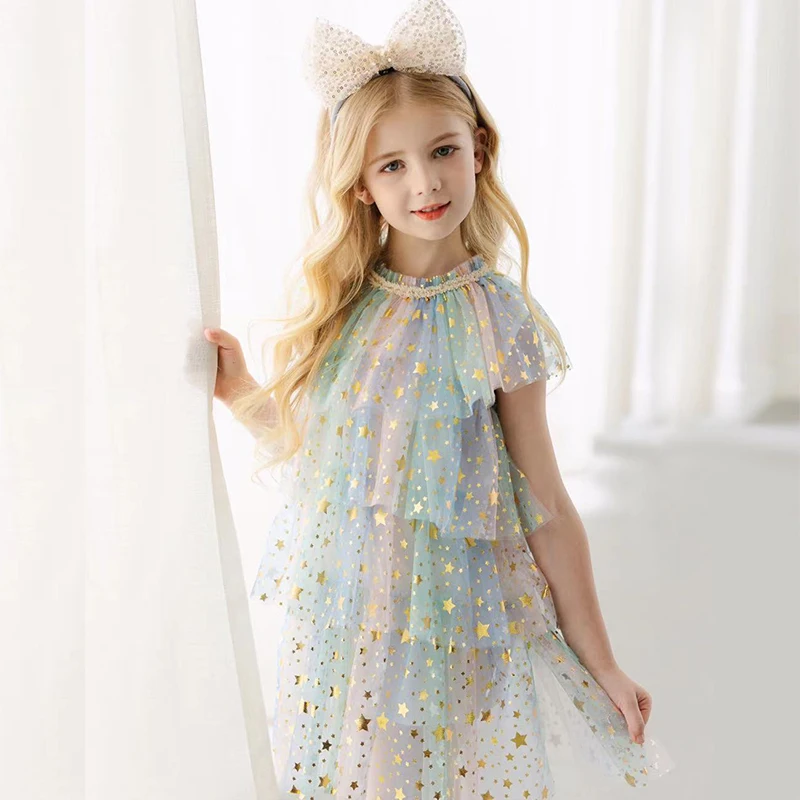 Girls Dresses Cake Layers Children Vestidos Girls Summer Party Dresses Children Girls Clothing For 3-8 Years Casual Wear 
Girls Dresses Cake Layers Children Vestidos Girls Summer Party Dresses Children Girls Clothing For 3-8 Years Casual Wear