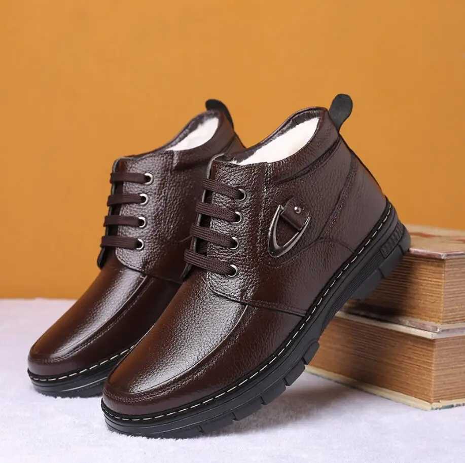 Мужские кожаные ботинки с бархатной подкладкой, зимние теплые ботинки с высоким берцем и хлопковой подкладкой, однотонные водонепроницаем...
Мужские кожаные ботинки с бархатной подкладкой, зимние теплые ботинки с высоким берцем и хлопковой подкладкой, однотонные водонепроницаем...