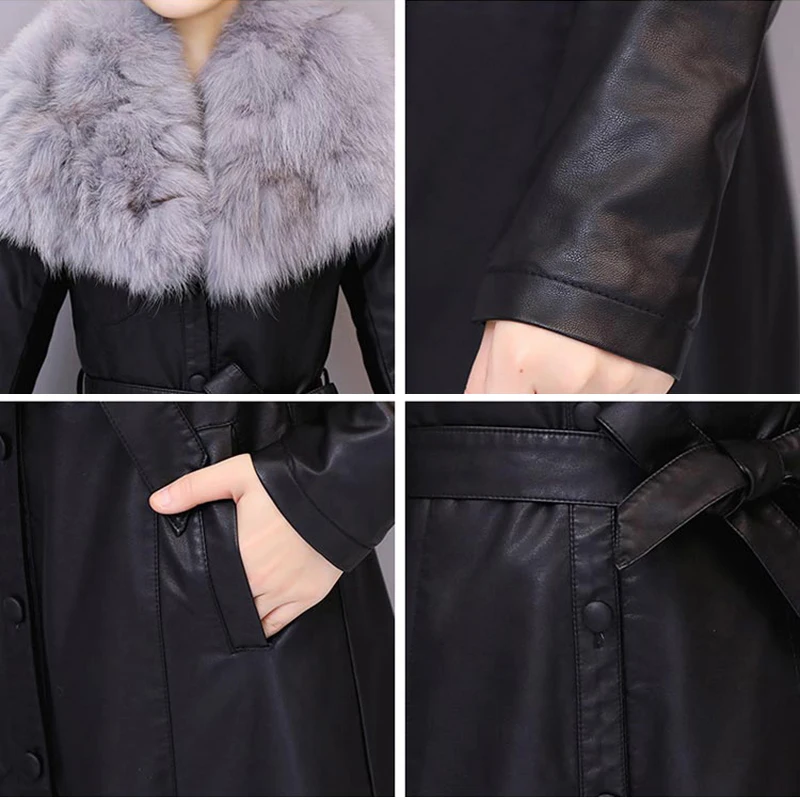 Winter Women PU Faux Leather Jackets With Fur Collar Long Solid Thick Velvet Coats Adjustable Waist Slim OL Outerwear Lady Warm
Winter Women PU Faux Leather Jackets With Fur Collar Long Solid Thick Velvet Coats Adjustable Waist Slim OL Outerwear Lady Warm