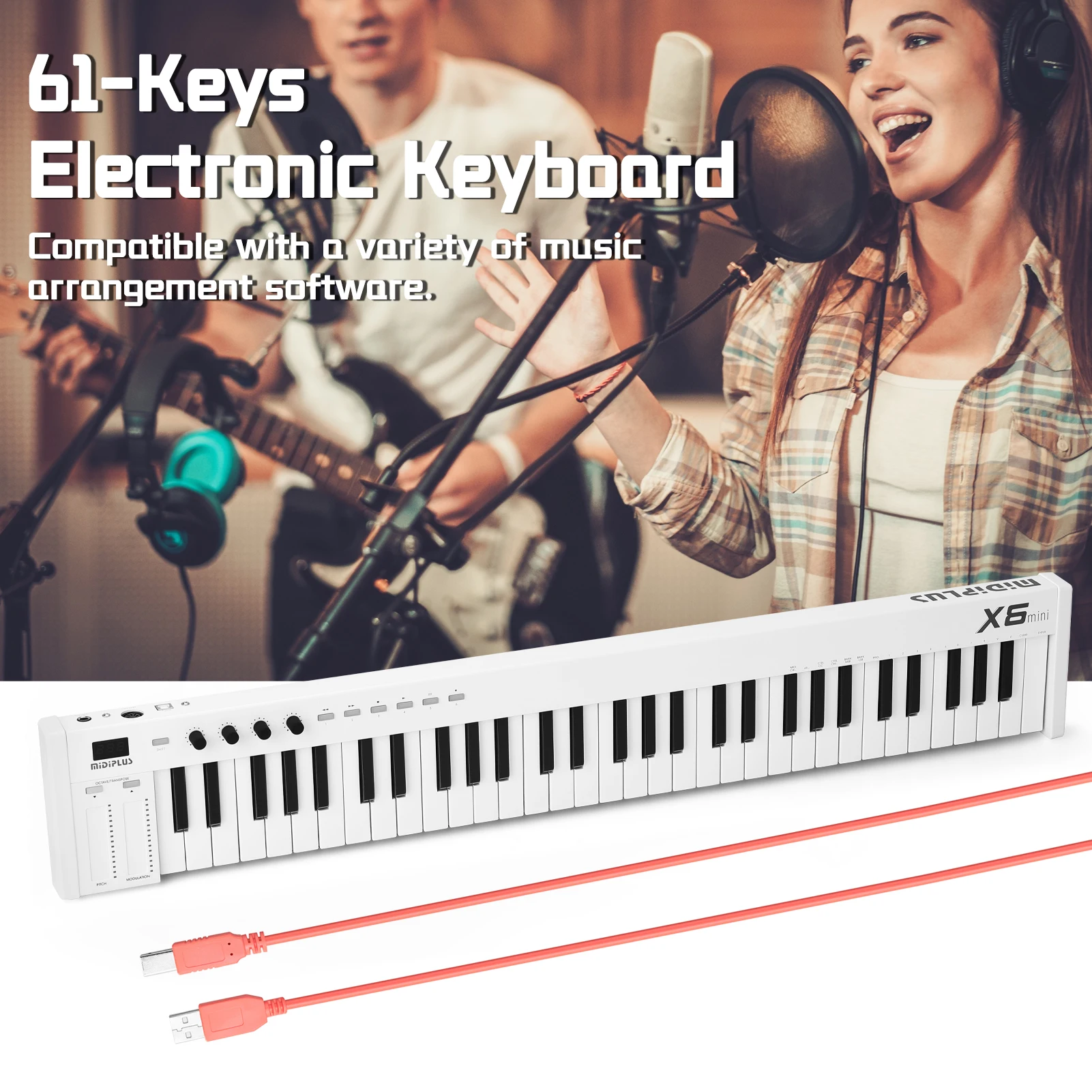 61-Keys Multi-funcation MIDI Keyboard Portable Electronic Piano Digital Orchestrations Keyboard Musical Instrument for beginners
61-Keys Multi-funcation MIDI Keyboard Portable Electronic Piano Digital Orchestrations Keyboard Musical Instrument for beginners