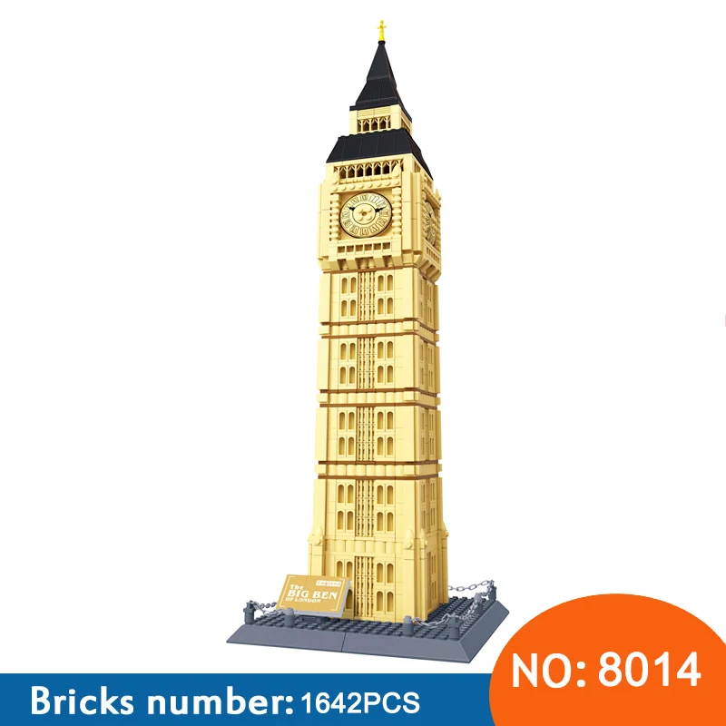 Wange 8014 1642pcs London Big Ben World Construction Building Blocks Creative Architecture Gift Toys Kids For Children
Wange 8014 1642pcs London Big Ben World Construction Building Blocks Creative Architecture Gift Toys Kids For Children