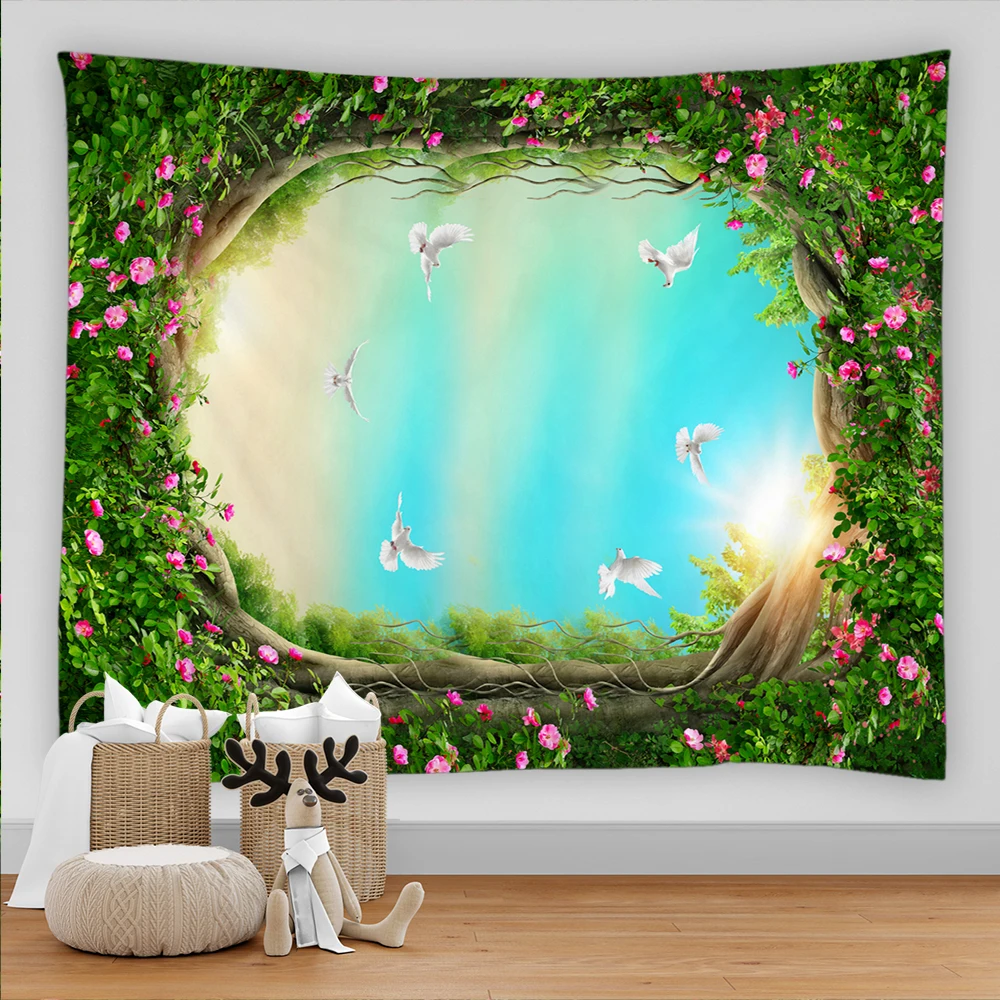 Fairytale Dreamy Forest Tapestry Psychedelic Carpet Bohemian Home Decor Cartoon landscape Kids Room Decor Wall Tapestries
Fairytale Dreamy Forest Tapestry Psychedelic Carpet Bohemian Home Decor Cartoon landscape Kids Room Decor Wall Tapestries