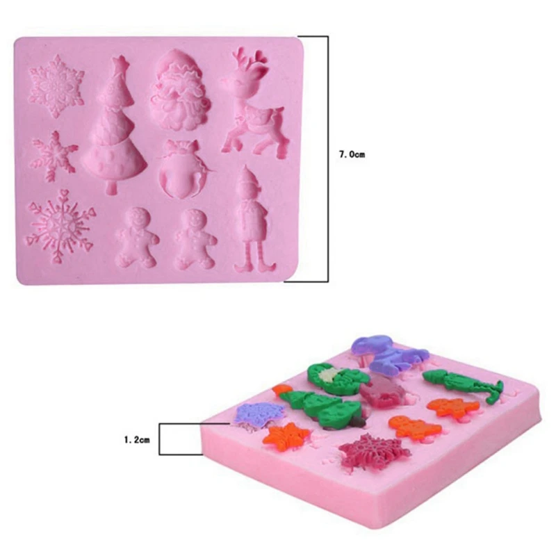 Christmas Series Fondant Cake Mold Santa Claus Snowman Tree Deer Gift Socks Bell Cane Cap Silicone Candy Abrasive Tool 
Christmas Series Fondant Cake Mold Santa Claus Snowman Tree Deer Gift Socks Bell Cane Cap Silicone Candy Abrasive Tool