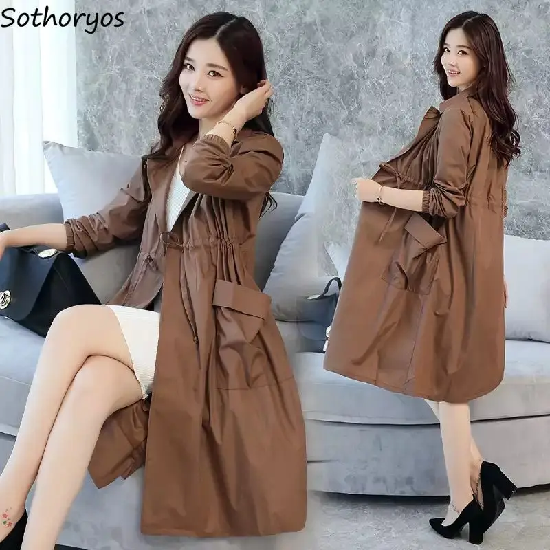 Trench Women Solid Adjustable Waist Pockets Popular3XL Loose Trendy Leisure Korean Style Elegant Thin Womens Coats All-match
Trench Women Solid Adjustable Waist Pockets Popular3XL Loose Trendy Leisure Korean Style Elegant Thin Womens Coats All-match
