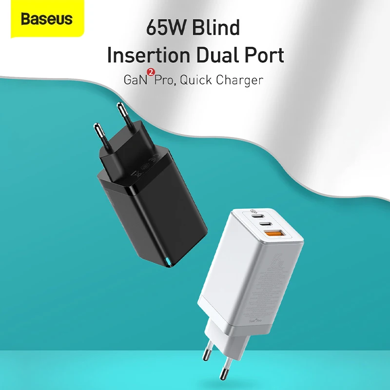 Baseus 65W GaN Charger Quick Fast Charge Type C USB Charger QC 4.0 3.0 Portable For Huawei Samsung Xiaomi Laptop iPhone 12 Pro
Baseus 65W GaN Charger Quick Fast Charge Type C USB Charger QC 4.0 3.0 Portable For Huawei Samsung Xiaomi Laptop iPhone 12 Pro