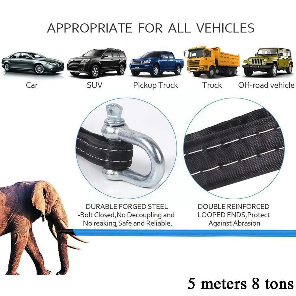 5M 8 Tons Winch Tow Cable Tow Strap Car Towing Rope With Hooks For Heavy Duty Car Emergency Off Road Emergency Tow Rope F2F9
5M 8 Tons Winch Tow Cable Tow Strap Car Towing Rope With Hooks For Heavy Duty Car Emergency Off Road Emergency Tow Rope F2F9