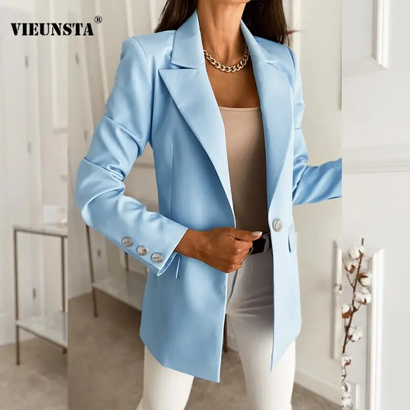 Women Sexy Single Button Office Blazer Coats Autumn Elegant Turn-down Collar Simple Jacket Winter Long Sleeve Solid Outerwear
Women Sexy Single Button Office Blazer Coats Autumn Elegant Turn-down Collar Simple Jacket Winter Long Sleeve Solid Outerwear