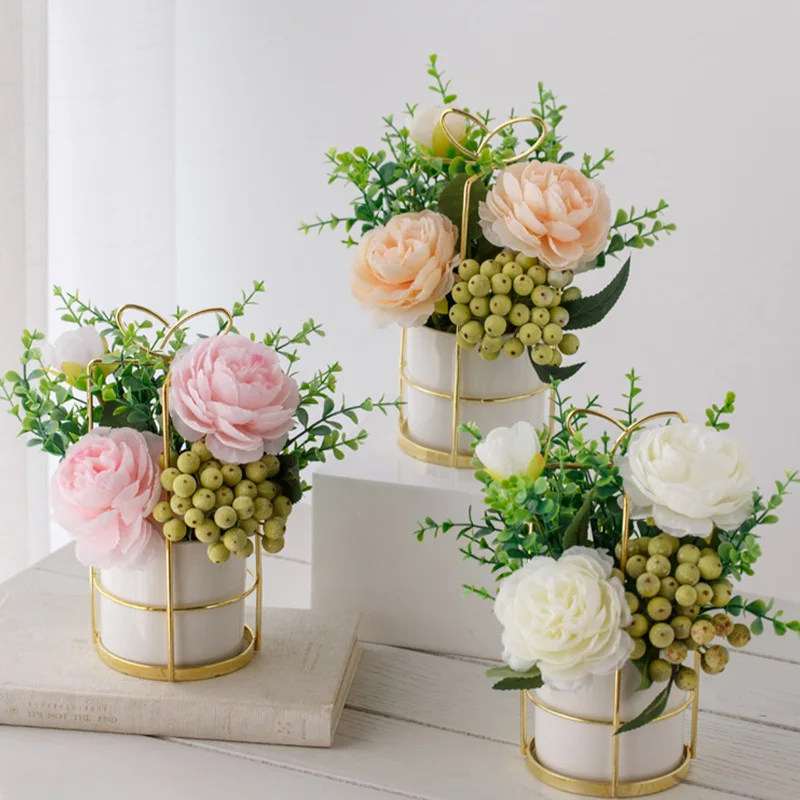 Nordic моделирования цветочный Комплект Керамика Золотой ваза роза цветы искусственные растения комнатные домашние вечерние вилла Гостиная ... 
Nordic моделирования цветочный Комплект Керамика Золотой ваза роза цветы искусственные растения комнатные домашние вечерние вилла Гостиная ...