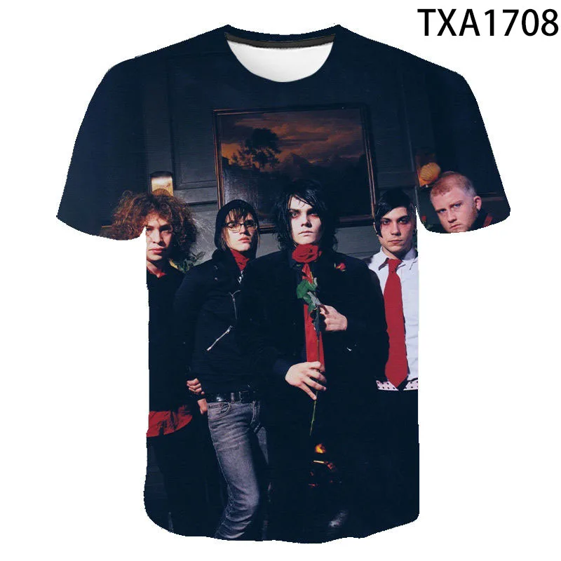 Новые Мультяшные 3D футболки с принтом My Chemical Romance, повседневные для мальчиков и девочек, модная уличная одежда для мужчин, женщин и детей, кру...
Новые Мультяшные 3D футболки с принтом My Chemical Romance, повседневные для мальчиков и девочек, модная уличная одежда для мужчин, женщин и детей, кру...