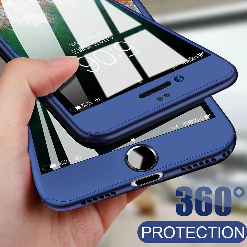 Защитный чехол для iPhone Твердый из поликарбоната с полным покрытием 360 градусов 7 8