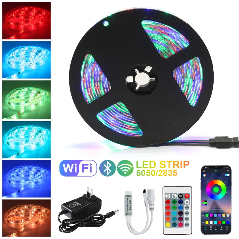 RGB 5050 SMD 2835 Waterproof WiFi Flexible Lamp Tape Ribbon Diode LED Strips Lights Bluetooth Iuces DC12V 5M 10M 15M 20M Color
RGB 5050 SMD 2835 Waterproof WiFi Flexible Lamp Tape Ribbon Diode LED Strips Lights Bluetooth Iuces DC12V 5M 10M 15M 20M Color