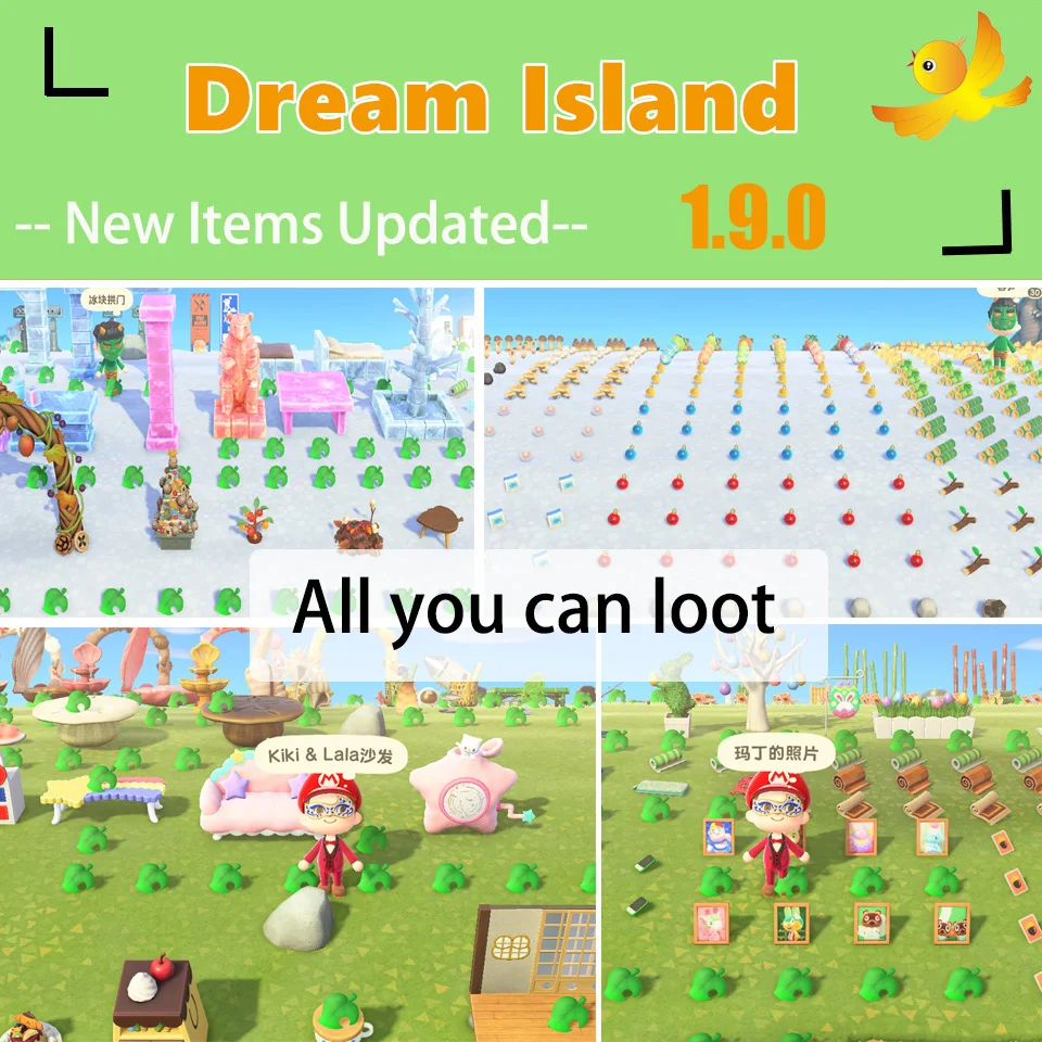 Animal Crossing New Horizons Mushroom/Christmas/Sakura /Easter/Carnival series items Unlimited travel The latest Dream Island
Animal Crossing New Horizons Mushroom/Christmas/Sakura /Easter/Carnival series items Unlimited travel The latest Dream Island
