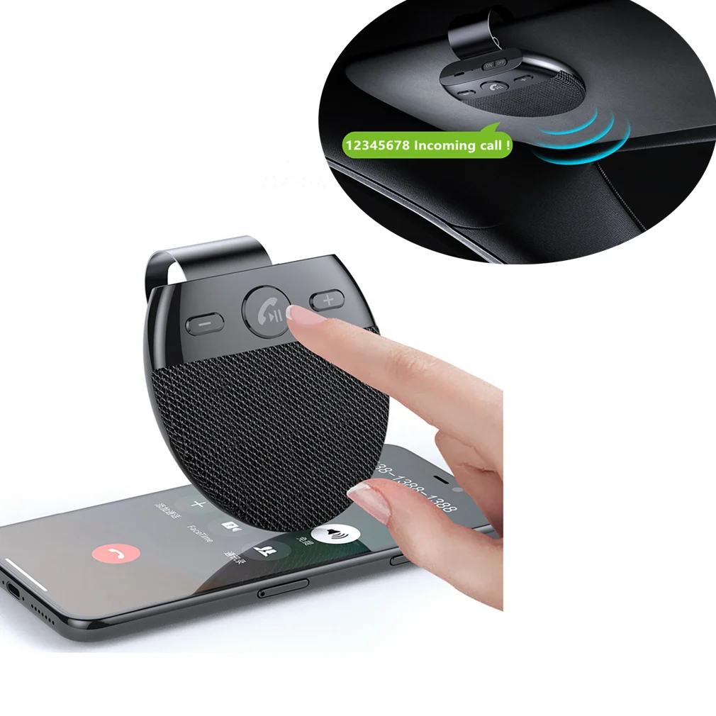 

New Wireless Vehicle Car Bluetooth-compatible V5.0 Speakers Handsfree Car Kit Hands-free Speakerphone Sun Visor Car Accessories