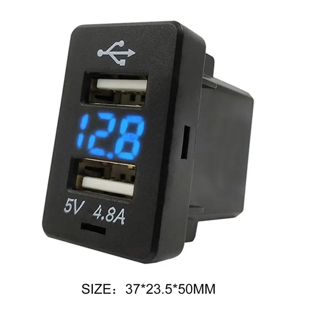 4.8A Car Charger Charge Socket Dual USB Port LED Volt Display for Phone Tablet Navigator Fast Charging Adapter for Toyota Car
4.8A Car Charger Charge Socket Dual USB Port LED Volt Display for Phone Tablet Navigator Fast Charging Adapter for Toyota Car