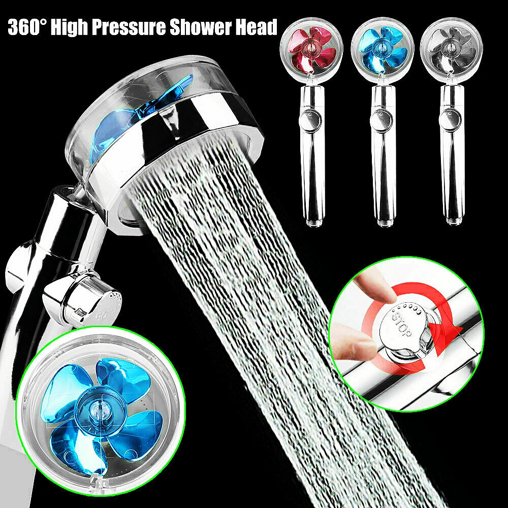 Rainfall Propeller Shower Head 360 Rotating High Pressure Water Saving Handheld Shower Turbocharged Spray Nozzle Bath Accessory
Rainfall Propeller Shower Head 360 Rotating High Pressure Water Saving Handheld Shower Turbocharged Spray Nozzle Bath Accessory