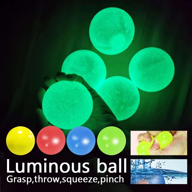 Random color Style Sticky Wall Ball Fluorescent Luminous Ceiling Ball Throwing Indoor Decompression Parent-Child Sticky Ball Toy 
Random color Style Sticky Wall Ball Fluorescent Luminous Ceiling Ball Throwing Indoor Decompression Parent-Child Sticky Ball Toy