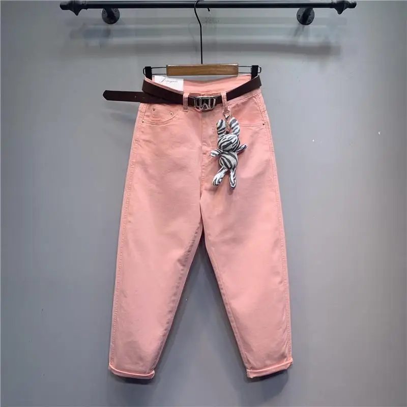 Pure Color Pink Jeans Women 2021 New Spring Autumn High Waist Ankle-length Denim Pants Loose Stretch Cotton Elastic Denim Pants
Pure Color Pink Jeans Women 2021 New Spring Autumn High Waist Ankle-length Denim Pants Loose Stretch Cotton Elastic Denim Pants