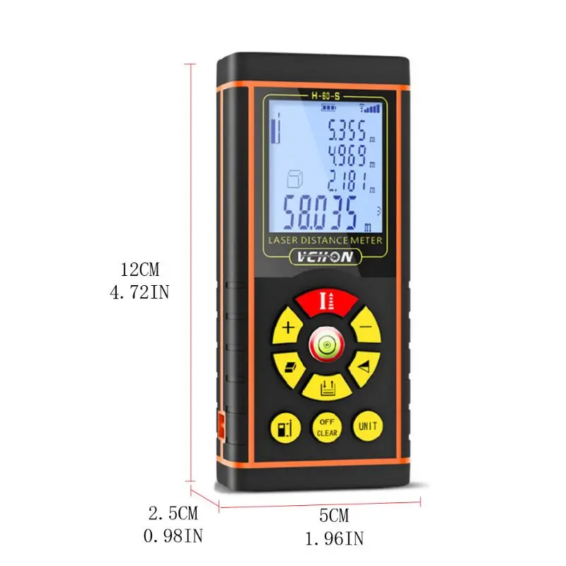 29EA 40/60/80/100m Handheld Digital Infrared Ray Rangefinder Distance Meter 360Level Bubble Rangefinder Range Finder Area
29EA 40/60/80/100m Handheld Digital Infrared Ray Rangefinder Distance Meter 360Level Bubble Rangefinder Range Finder Area