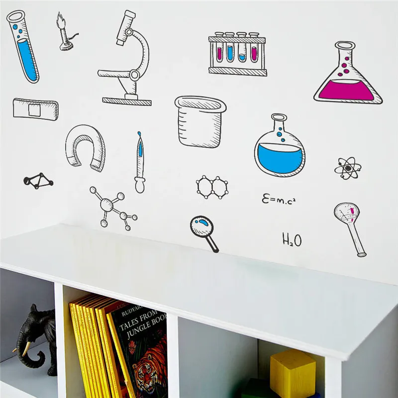 Vivid Microscope Science Scientist Chemistry School laboratory dormitory Wall Sticker for kids room bedroom living | Дом и сад