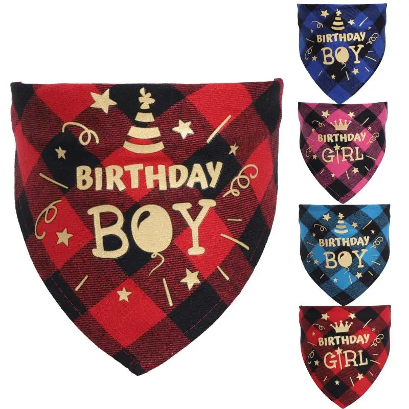 Бандана для собак, милая слюнявчик для домашних питомцев на день рождения, клетчатый ошейник для маленьких собак, чихуахуа, померанский акс... 
Бандана для собак, милая слюнявчик для домашних питомцев на день рождения, клетчатый ошейник для маленьких собак, чихуахуа, померанский акс...