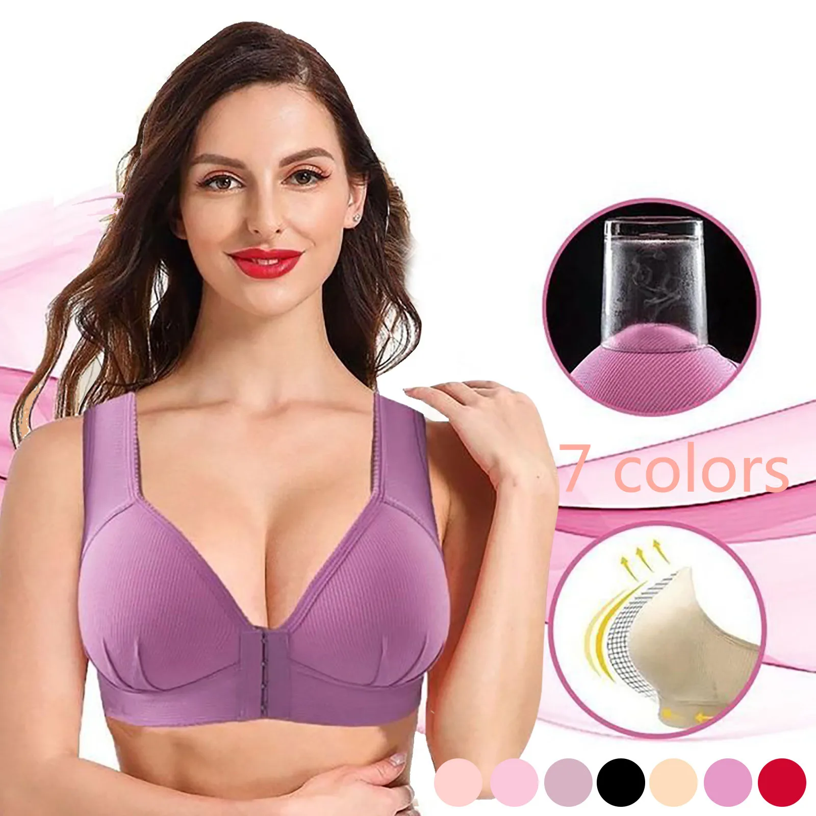 Women's Solid Bra Wire Free Underwear One-piece Bra Everyday Comfortable And Breathable Bra Underwear Front Row Button Bra
Women's Solid Bra Wire Free Underwear One-piece Bra Everyday Comfortable And Breathable Bra Underwear Front Row Button Bra