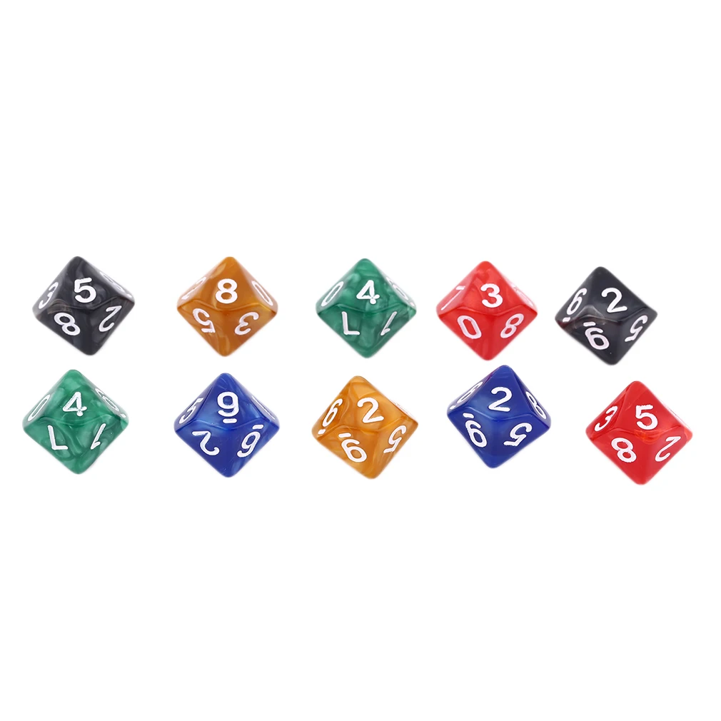 Trick Toy 10Pcs Colorful Acrylic Pearl Gemmed Dices Ten-Faceted Digital Dice Transparent for RPG Playing Games Kids Magic Toys
Trick Toy 10Pcs Colorful Acrylic Pearl Gemmed Dices Ten-Faceted Digital Dice Transparent for RPG Playing Games Kids Magic Toys