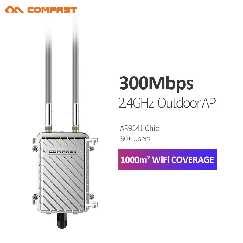 COMFAST CF-WA700 300Mbps Wireless AP base station larger area wifi coverage outdoor ap wi fi router add 2* 8dBi FRP wifi antenna
COMFAST CF-WA700 300Mbps Wireless AP base station larger area wifi coverage outdoor ap wi fi router add 2* 8dBi FRP wifi antenna