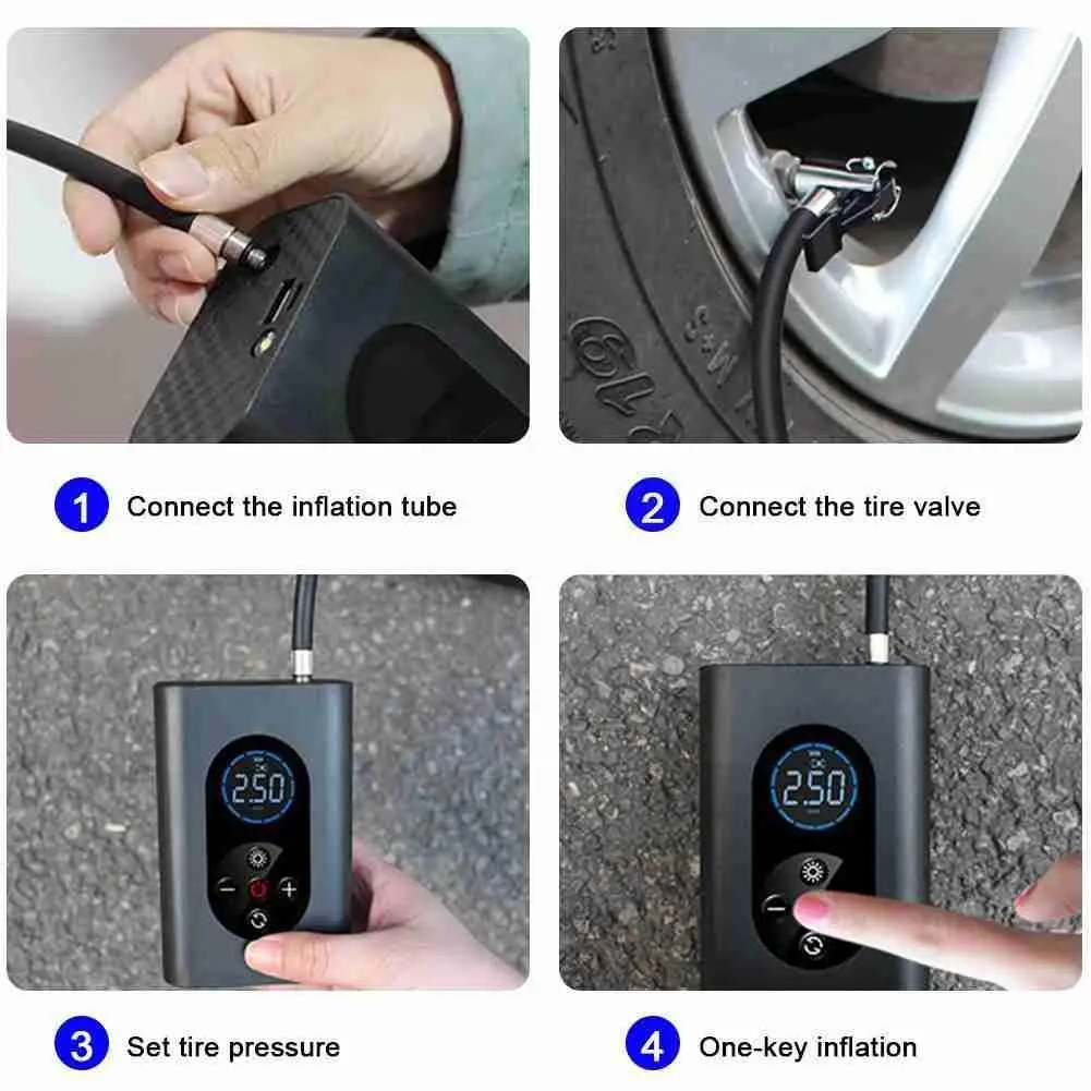 Unversial Auto Air Compressor Inflator Pump with Led For Car Motorcycle Wireless Lamp Bicycle Tire Air Electric Pump Inflat Q4X0
Unversial Auto Air Compressor Inflator Pump with Led For Car Motorcycle Wireless Lamp Bicycle Tire Air Electric Pump Inflat Q4X0